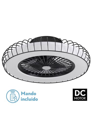 Ventilador 72w Dc Albonez Negro 5 Aspas Transp. 18x53x53cm 6 Vel. 3 Colores C/remoto, Memoria, Temp. Y Reg.Intensidad 6120lm