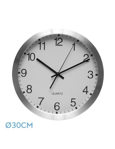 Reloj De Pared Cronus Aluminio-blanco 30d Movimiento Continuo