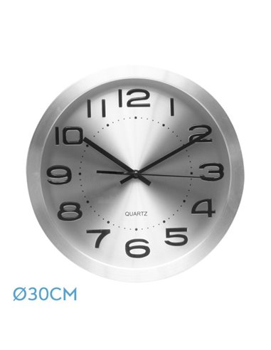 Reloj De Pared Cronus Aluminio-plata 30d  Movimiento Continuo