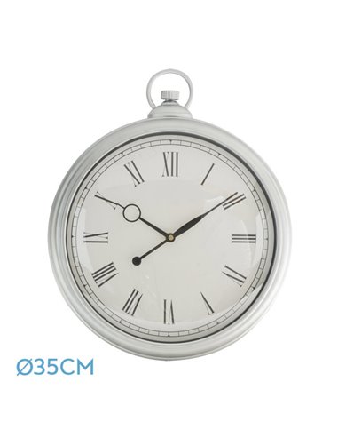 Reloj De Pared Epoca Plata 41x35x5 Cm Mov.continuo