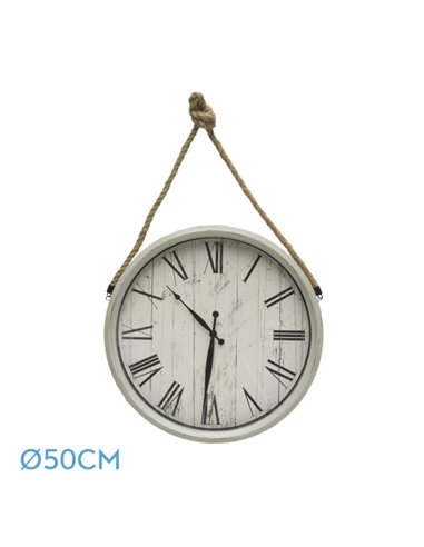 Reloj De Pared Zaman Blanco 50d C/cuerda  Agujas Espada