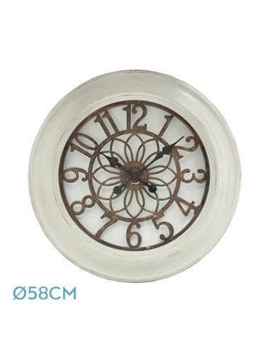 Reloj De Pared Kumico Blanco 58d Agujas Retro Industrial Gran Tamaño 