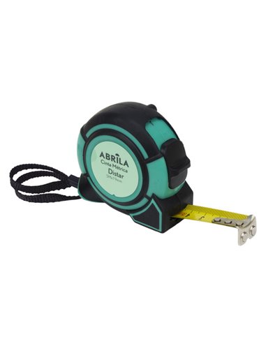 Cinta Metrica Distar 5mx19mm Negro/verde C/bloqueo ,enganche Magnetico,clip Y Asa Ergonomic