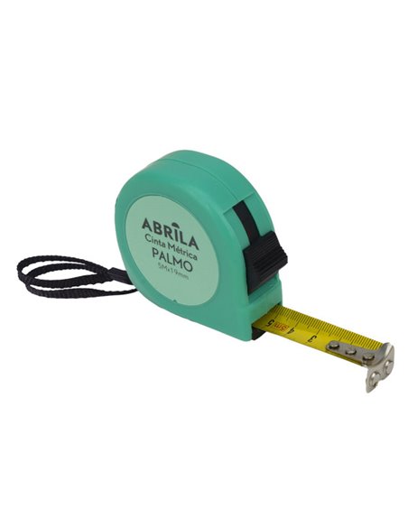 Cinta Metrica Palmo 5mx19mm Verde C/bloqueo, Enganche Magnetico,clip Y Asa