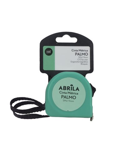 Cinta Metrica Palmo 5mx19mm Verde C/bloqueo, Enganche Magnetico,clip Y Asa