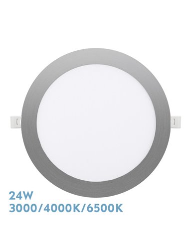 Downlight Empotrar Silex 24w 3000-4000-6500k Niquel 2160lm Redondo 22,5d Corte 20d