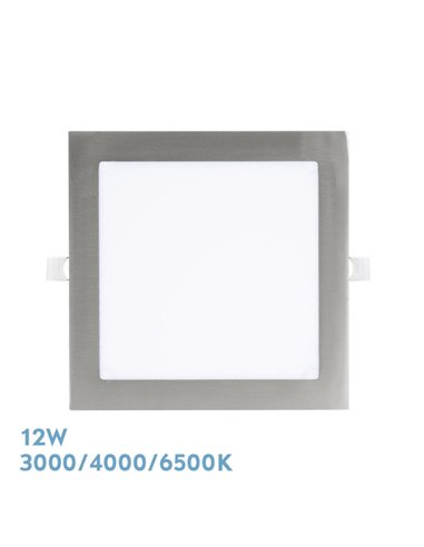 Downlight Empotrar Abaco 12w 3000-4000-6500k Niquel 1080lm Cuadrado 1,3x17x17cm Corte 15d