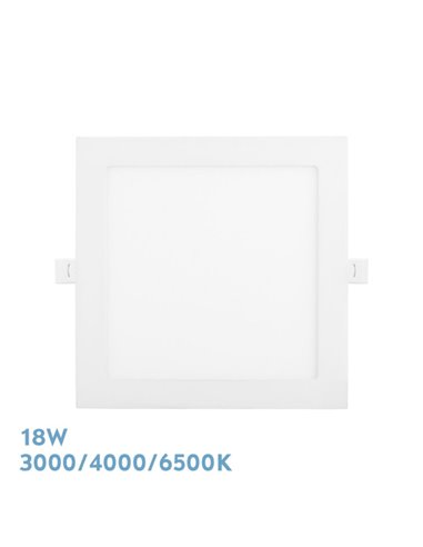 Downlight Empotrar Abaco 18w 3000-4000-6500k Blanco 1620lm Cuadrado 1,3x22,5x22,5cm Corte 20d