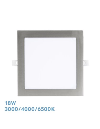 Downlight Empotrar Abaco 18w 3000-4000-6500k Niquel 1620lm Cuadrado 1,3x22,5x22,5cm Corte 20d