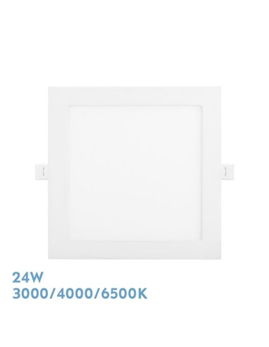 Downlight Empotrar Abaco 24w 3000-4000-6500k Blanco 2160lm Cuadrado 1,3x22,5x22,5cm Corte 20d