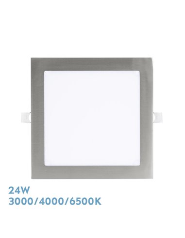 Downlight Empotrar Abaco 24w 3000-4000-6500k Niquel 2160lm Cuadrado 1,3x22,5x22,5cm Corte 20d