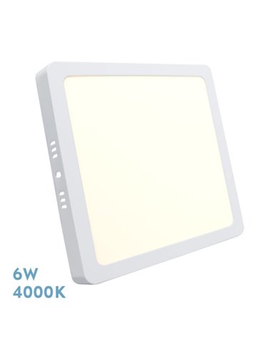 Downlight Superficie Cuadrado Selenita 6w 4000k Blanco  540 Lm 2,8x12x12 Cm