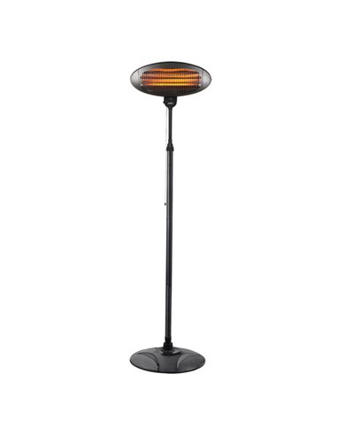 Calefactor Exterior Cuarzo Austral 2000w Negro C/pie 3elem.3pot.ip34 Orientable y giro 360º Regx50,5x50 Cm