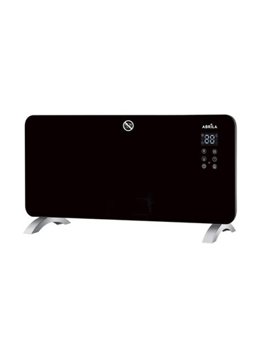 Emisor Termico Cristal Gaban 2000w Negro Control Wifi 2potencias Temporiz.mural/portat.38x92x6,68 Cm