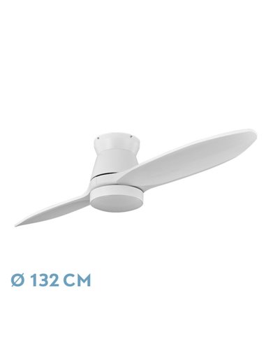 Ventilador Dc Nordic 24w 2400lm Blanco 2 Aspas 132d 3000k,4500k,6000k, Remoto+temporizador+memoria