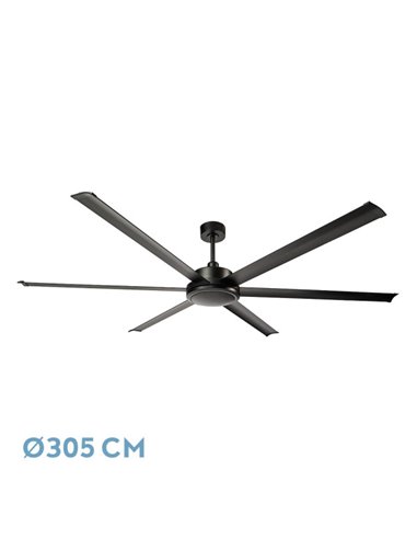 Ventilador Dc Sanson Negro Sin Luz 6asp 305d C/remoto Y Temporizador