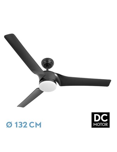 Ventilador Dc Montijo 24w Negro 3aspas 6vel 132d 2424 Lm 3000-4000-6500k Remoto+regulador Intensidad+temporizador+memoria