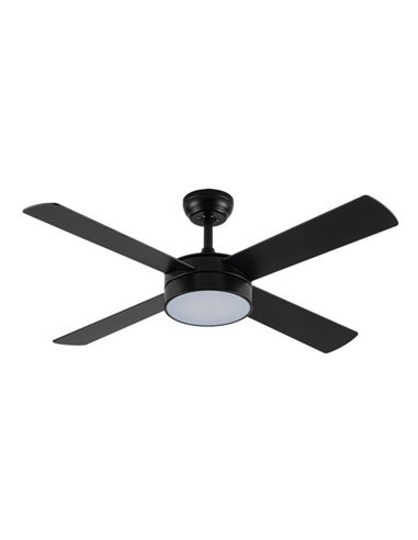 Ventilador Dc Nevery 26w Negro 4aspas Negro/roble 122d 2950lm 3000-4000-6000k Remoto-temporizador-memoria 24