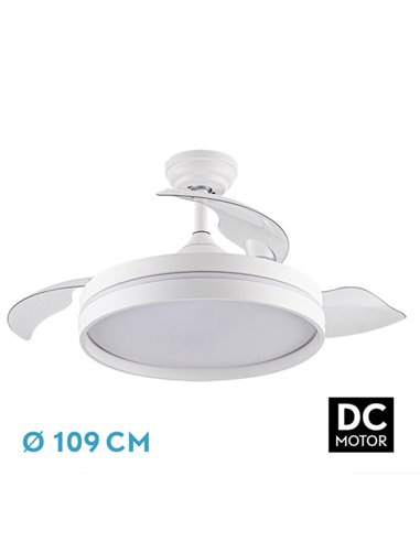 Ventilador Dc Nalon 72w Blanco 3aspas 109d 6vel 7200l 3000k,4500k,6000k Remoto+memoria+temporizador