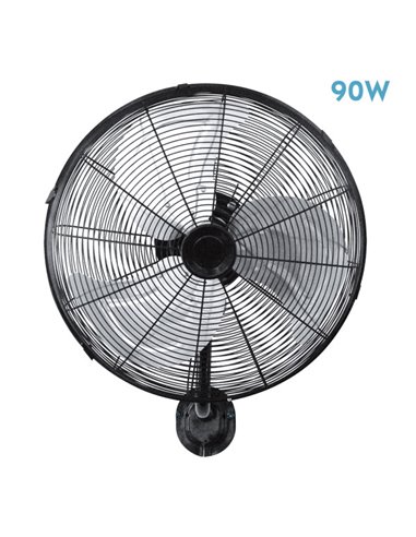 Ventilador Pared Arrecife 90w Negro/plata 45d  3 Velocidades Orientable Y Oscilante