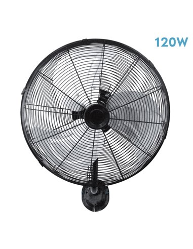 Ventilador Pared Arrecife 120w Negro/plata 50d  3 Velocidades Orientable Y Oscilante