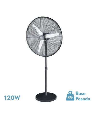 Ventilador De Pie Alarcon 120w Negro 3vel 55d 3asp Aluminio Plata Orientable Y Oscilante