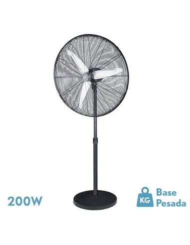 Ventilador De Pie Alarcon 200w Negro 3vel 80d 3asp.aluminio Plata Orientable Y Oscilante