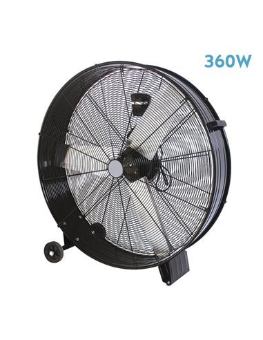 Ventilador Industrial Maximum 360w Negro 87D 3Velocidades C/ruedas 92,5x87x20,5 Cm