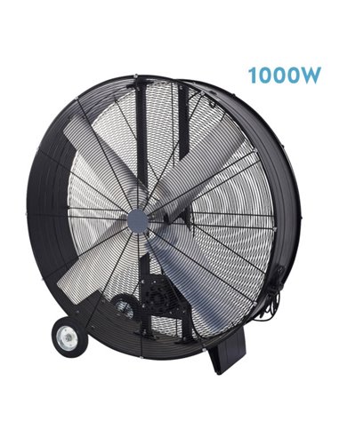 Ventilador Industrial Maximum 1000w Negro 112d 2 Velocidades C/ruedas