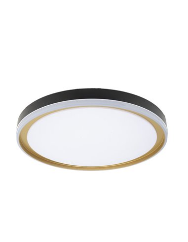 Plafon Claribel 60w 3000-4200-6500k Negro/oro 7,5x50x50cm 5400lm C/remoto