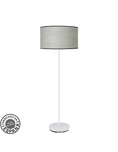 Pie Salon Moda 1xe27 Blanco/surco Gris 163x40x40cm