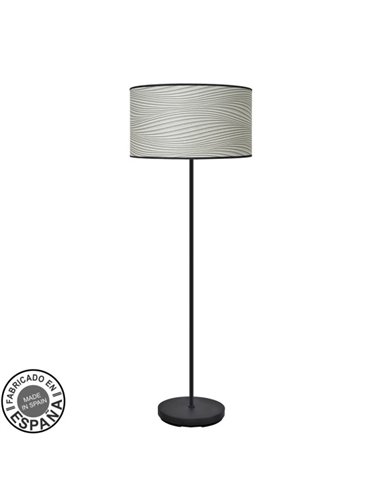 Pie Salon Moda 1xe27 Negro/surco Gris 163x40x40cm