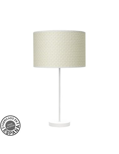 Sobremesa Alto Moda 1xe27 Blanco/cañizo Blanco 63x30x30 Cm