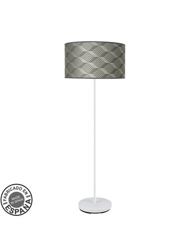 Pie Salon Moda 1xe27 Blanco/tetris Gris 163x40x40c