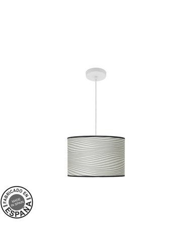 Colgante Moda 1xe27 Blanco/surco Gris Regx30x30cm