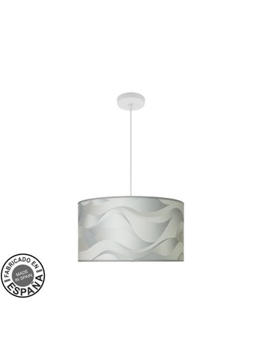 Colgante Moda 2xe27 Blanco/ola Gris Regx40x40cm C/difusor