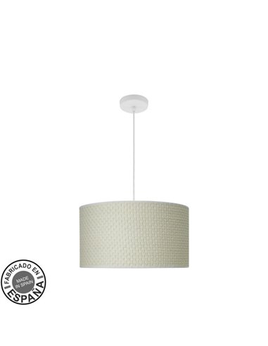 Colgante Moda 2xe27 Blanco/cañizo Blanco Regx40x40cm C/difusor