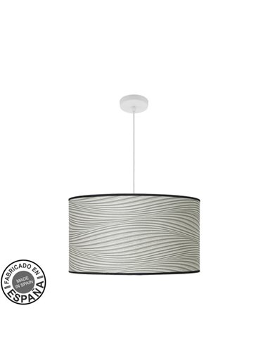 Colgante Moda 3xe27 Blanco/surco Gris Regx50x50cm C/difusor