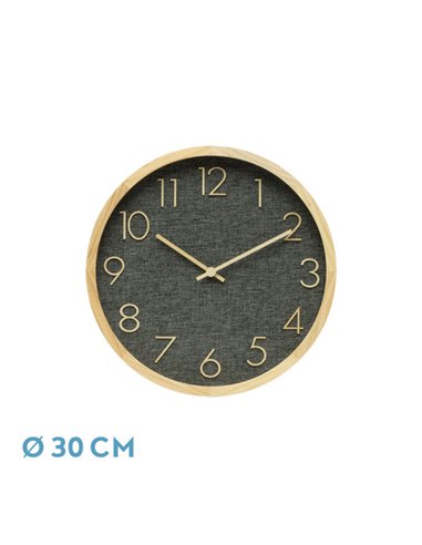 Reloj De Pared Rosellon Haya/gris 30x30x4cm Mov. Continuo