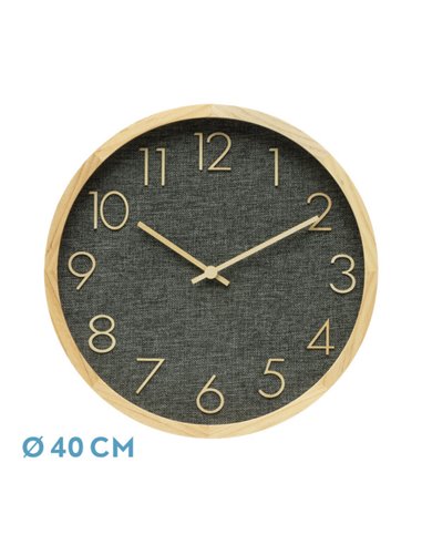 Reloj De Pared Rosellon Haya/gris 40x40x4,5cm Mov Continuo