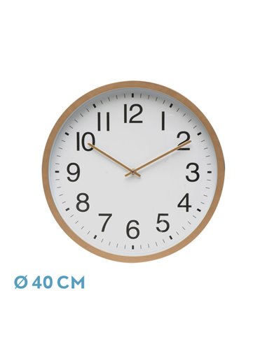 Reloj De Pared Castor Cobre/blanco 40x40x5 Cm Movimiento Continuo