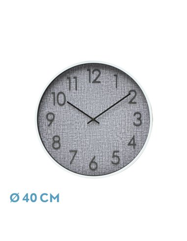 Reloj De Pared Higueron Blanco/gris 40x40x0,8 Cm Movimiento Continuo