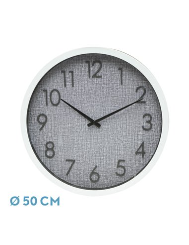 Reloj De Pared Higueron Blanco/gris 50x50x2 Cm Movimiento Continuo