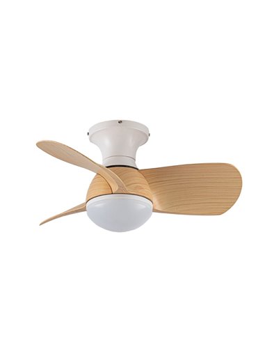 Ventilador LED Epona Blanco+Madera 20W 2000Lm CCT Dim