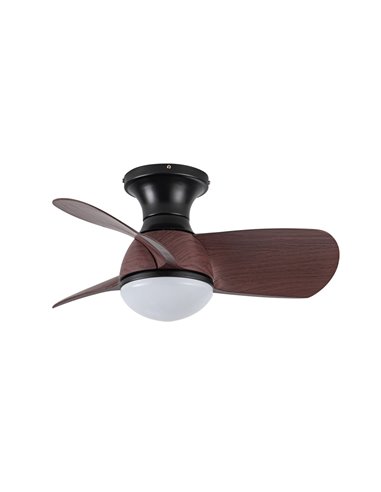 Ventilador LED Epona Negro+Madera 20W 2000Lm CCT Dim