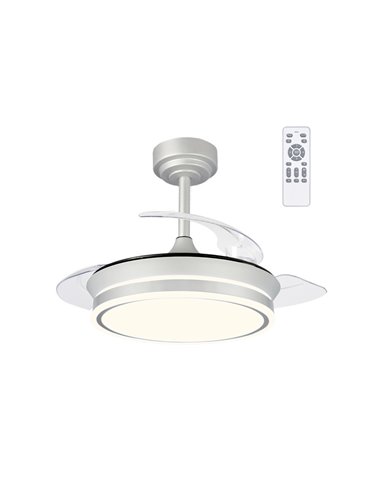 Ventilador LED aspas plegables Moss Mini Gris 46W 5520Lm CCT Dim