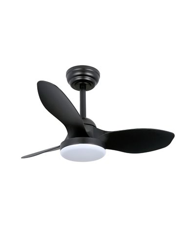 Ventilador LED Stel Mini S Negro 20W 1900Lm CCT Dim