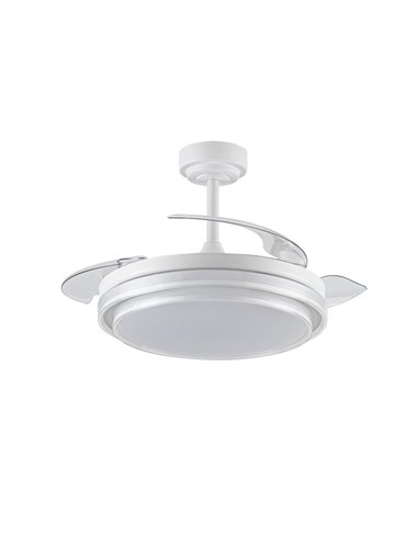 Ventilador LED aspas retráctiles Lander Blanco 72W 7920Lm CCT