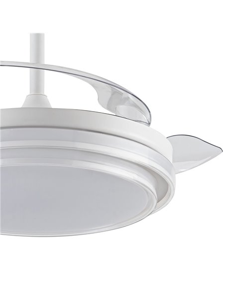 Ventilador LED aspas retráctiles Lander Blanco 72W 7920Lm CCT