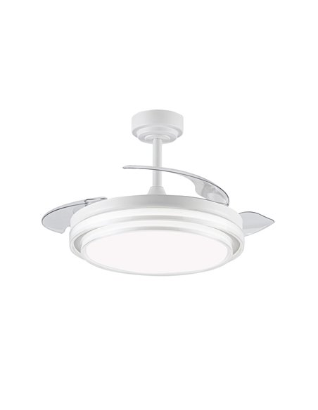 Ventilador LED aspas retráctiles Lander Blanco 72W 7920Lm CCT